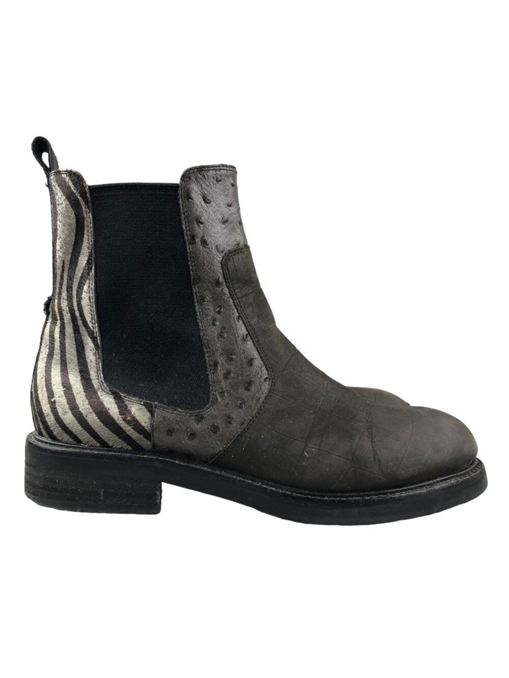 Jeffrey Campbell Women's Size 7.5 Edmond Grey Leather Chelsea Ankle Boots FAIR